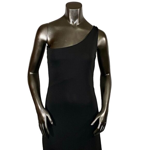 Benjamin A. Los Angeles Vintage Black Maxi Dress One Shoulder Women's Size Small - Picture 5 of 9